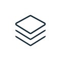 Layer icon vector logo. Stack paper symbol flat line technology. Layers items icon
