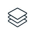 Layer icon vector logo. Stack paper symbol flat line technology. Layers items icon