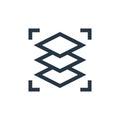 layer icon vector from vector editing concept. Thin line illustration of layer editable stroke. layer linear sign for use on web Royalty Free Stock Photo