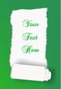 Torn paper rolled out revealling hidden text Royalty Free Stock Photo