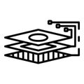 Layer robot technology icon, outline style Royalty Free Stock Photo
