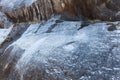 A layer of verglas or ice on rocks coul be very dangerous for cl