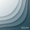 Layered abstract design featuring smooth, overlapping curves in varying shades of