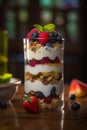 Layered Berry Yogurt Parfait with Granola