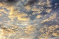 Layered clouds in the morning summer sky Royalty Free Stock Photo
