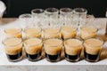 Layered Coffee Liqueur and Cream Shots