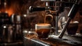 Layered coffee made with professional coffee making machine