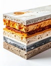 Layered Composite Material Samples on White Background Royalty Free Stock Photo