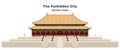 Vector illustration of ancient royal palace in the forbidden city,Beijing,china