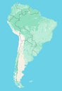 Map of South American continent