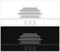 Layered editable vector illustration outline of traditional royal palace