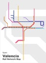Rail Network Map of Valencia,Spain Royalty Free Stock Photo