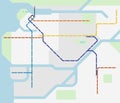 Rail Network Map of Vancouver, Canada