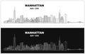 Layered editable vector illustration skyline of Manhattan, New York City, USA Royalty Free Stock Photo