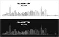 Layered editable vector illustration skyline of Manhattan, New York City, USA