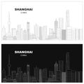 Layered editable vector illustration skyline of Shanghai,China