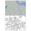 Layered editable vector streetmap of Amsterdam,The Netherlands