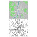 Layered editable vector streetmap of Budapest,Hungary
