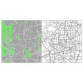 Layered editable vector streetmap of Madrid, Spain