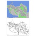 Layered editable vector streetmap of Reykjavik,Iceland