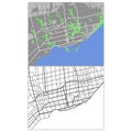 Layered editable vector streetmap of Toronto,Canada