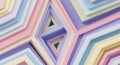 Layered geometric pastel shapes creating a symmetrical abstract tunnel perspective effect Royalty Free Stock Photo