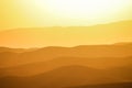 Layered golden sunset in the Pamir mountains of Tajikistan