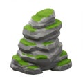 Layered Grey Rocks with Green Grass Miniature Model Royalty Free Stock Photo