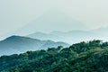 Layered hills with Mount Kaimon Royalty Free Stock Photo