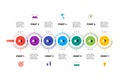 Layered Horizontal Infographic Timeline. Royalty Free Stock Photo