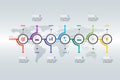 Layered Horizontal Infographic Timeline. Royalty Free Stock Photo