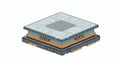Layered Isometric CPU Microchip Illustration Royalty Free Stock Photo