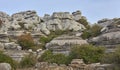 Layered Karst Rock formations at the El Torcal Spanish Nature Reserve. Royalty Free Stock Photo