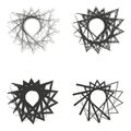 Layered line star. Overlapping geometric emblem. Vector radial pattern. Abstract monochrome frame Royalty Free Stock Photo