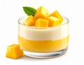 Layered Mango Yogurt Dessert in Glass Bowl Royalty Free Stock Photo
