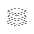 Layered material line outline icon