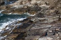 Layered Metamorphic Rocks jutting out into Donegal`s Atlantic Ocean.