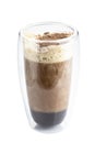 Layered milkshake with chocolate, coffee, whipped cream Royalty Free Stock Photo