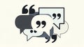 Layered Monochromatic Speech Bubbles with Quotation Marks for Dialogue Royalty Free Stock Photo