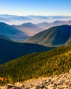 Layered Mountain Landscape of Pedley Pass, British Columbia, Canada Royalty Free Stock Photo