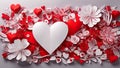 Layered paper cut valentines