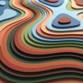 Layered paper cutouts in a wavy pattern create a topographic design, featuring shades Royalty Free Stock Photo