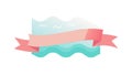 Layered Pink and Blue Wavy Horizontal Banner, vector design Generative AI Royalty Free Stock Photo