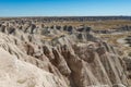 Layered Rock formations, steep Canyons and towering Spires of Badlands National Park in South Dakota.USA Royalty Free Stock Photo