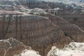 Layered Rock formations, steep Canyons and towering Spires of Badlands National Park in South Dakota.USA Royalty Free Stock Photo