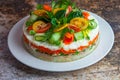 Layered salad. Salad decoration