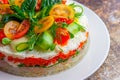 Layered salad. Salad decoration