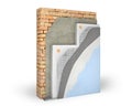 Layered scheme of exterior wall insulation with polystyrene foam Royalty Free Stock Photo