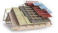 Layered scheme of roof covering and solar batteries installing