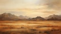 Layered Texture Desert Oil Painting In David Mould Style